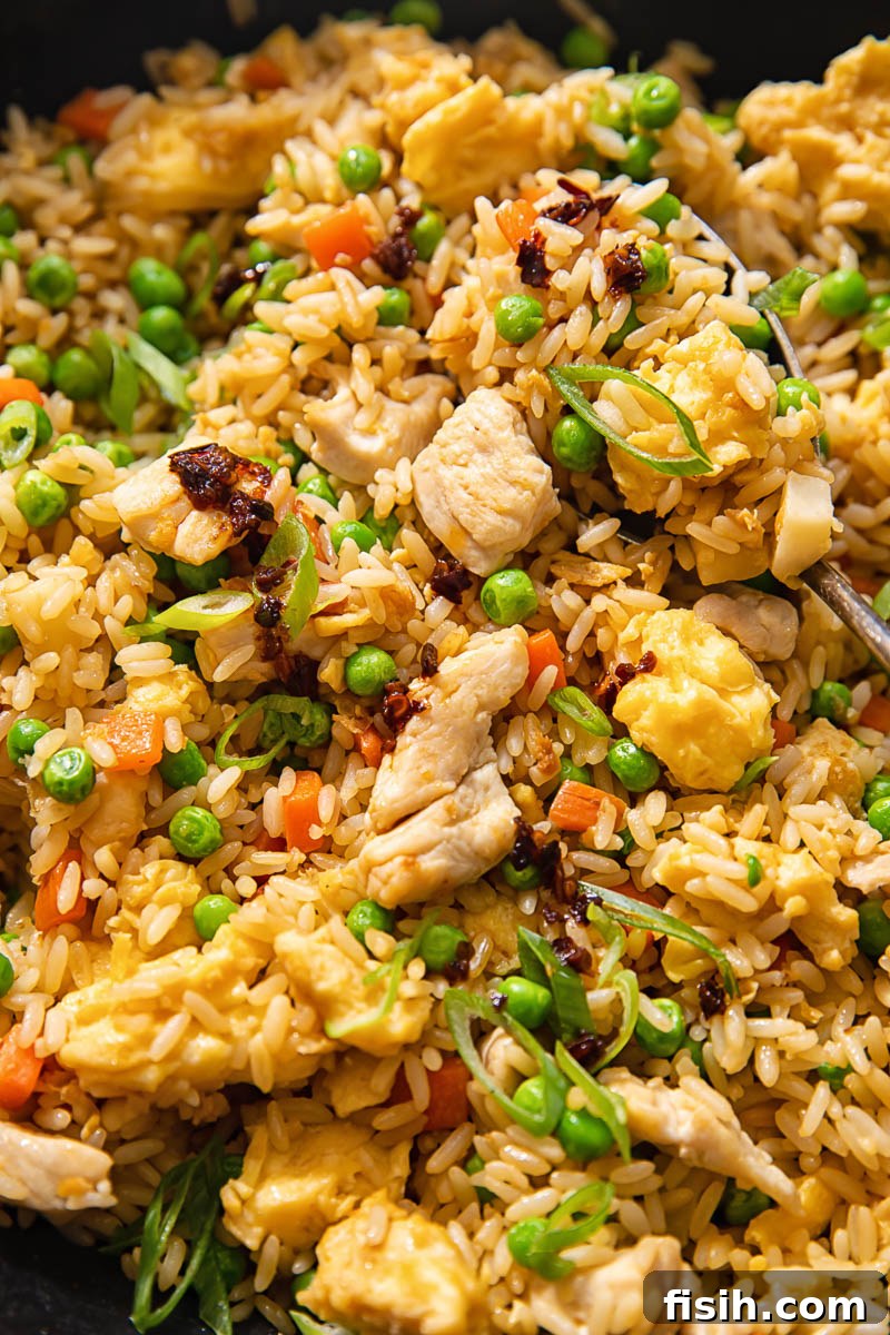 Wok-Kissed Chicken Fried Rice 6 close up of fried rice