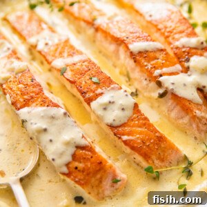 salmon fillets in creamy mustard sauce