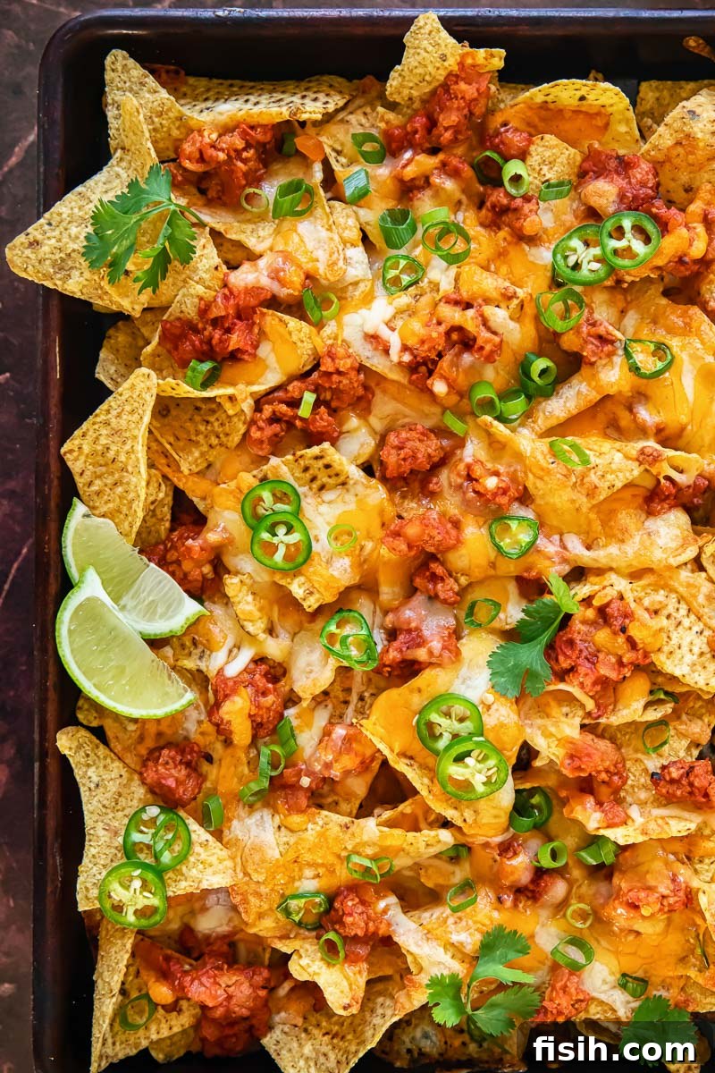 nachos on a baking tray