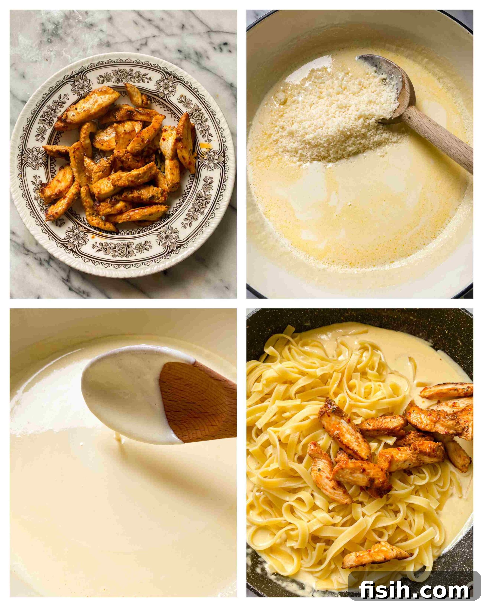 Cajun Chicken Alfredo process images