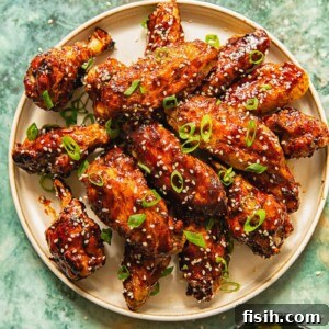 Top down view of Chicken Wings on a plate