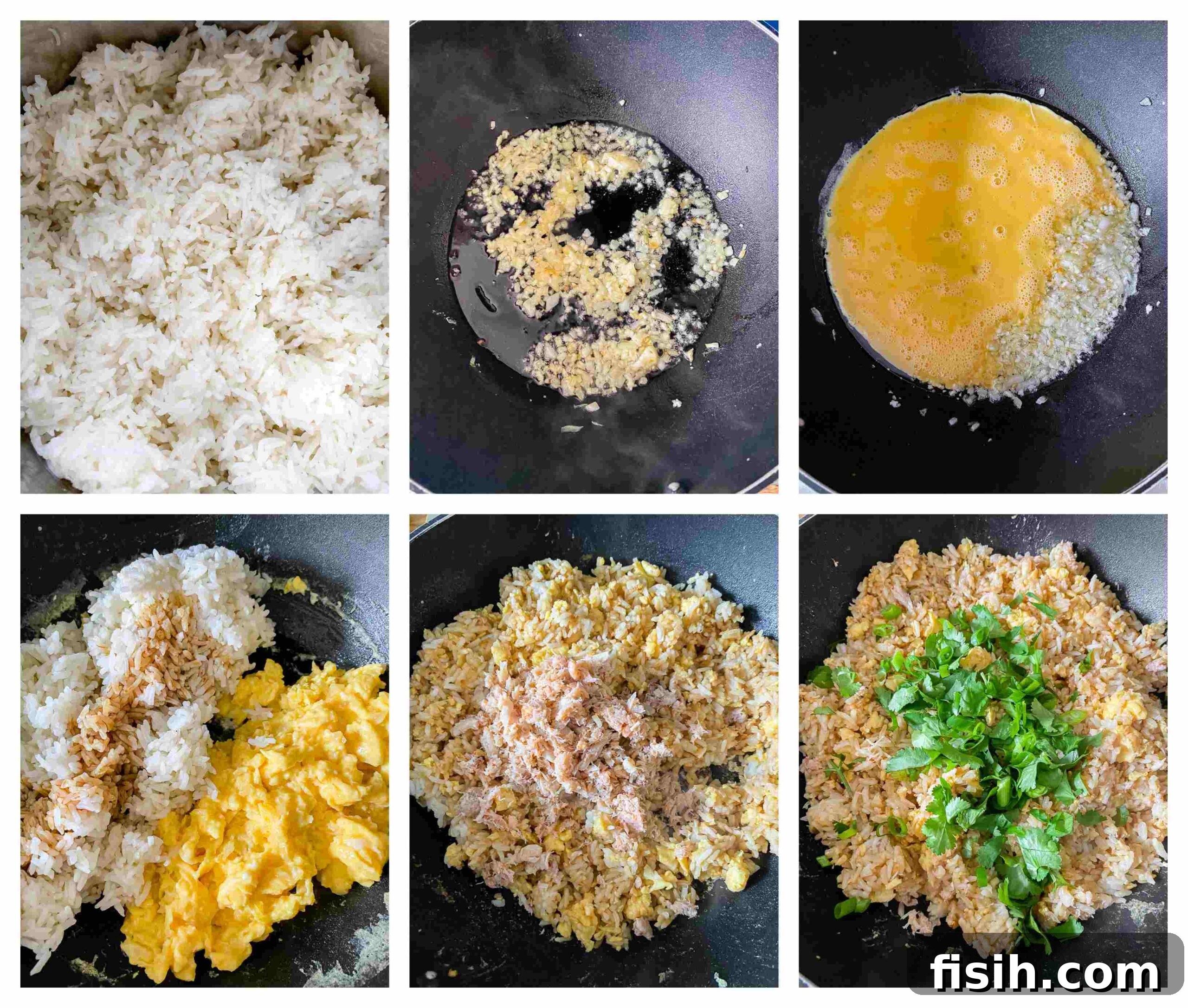 crab fried rice process images