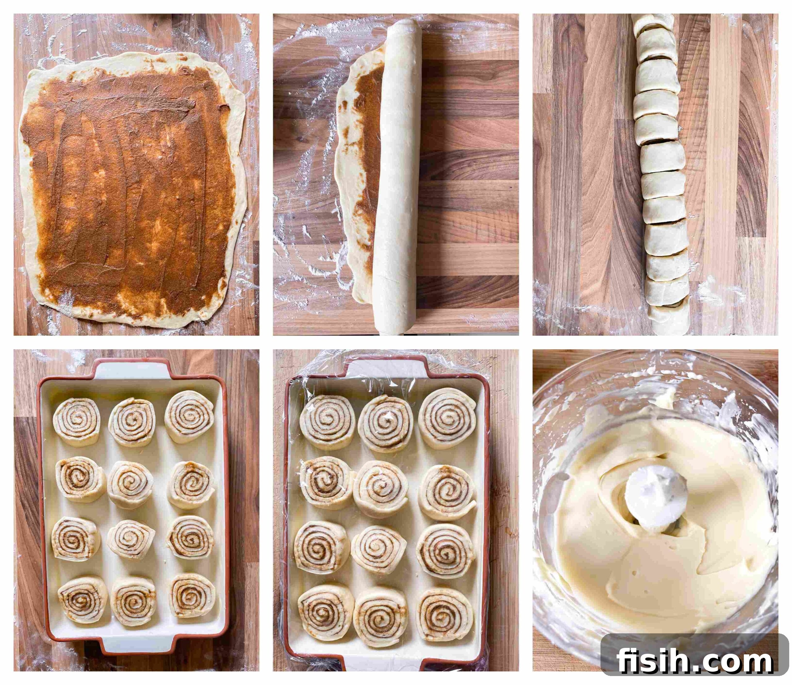 cinnamon rolls process images