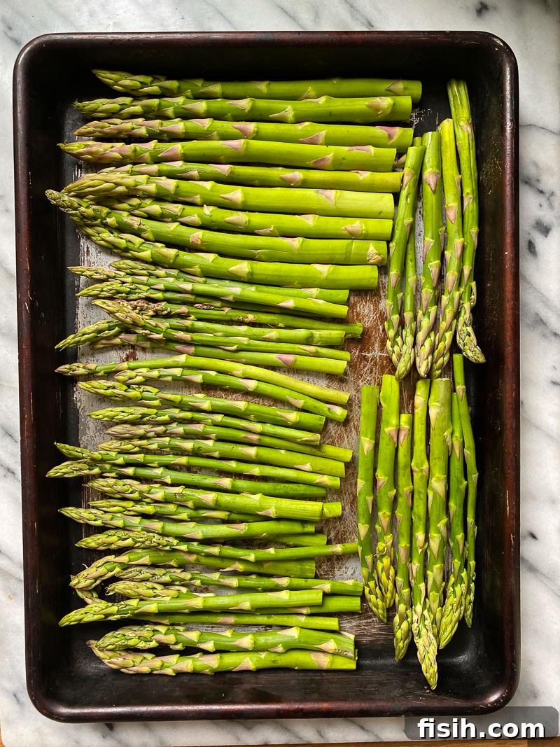 Mornay Asparagus Bake with Toasted Crumbs 3 asparagus in a pan