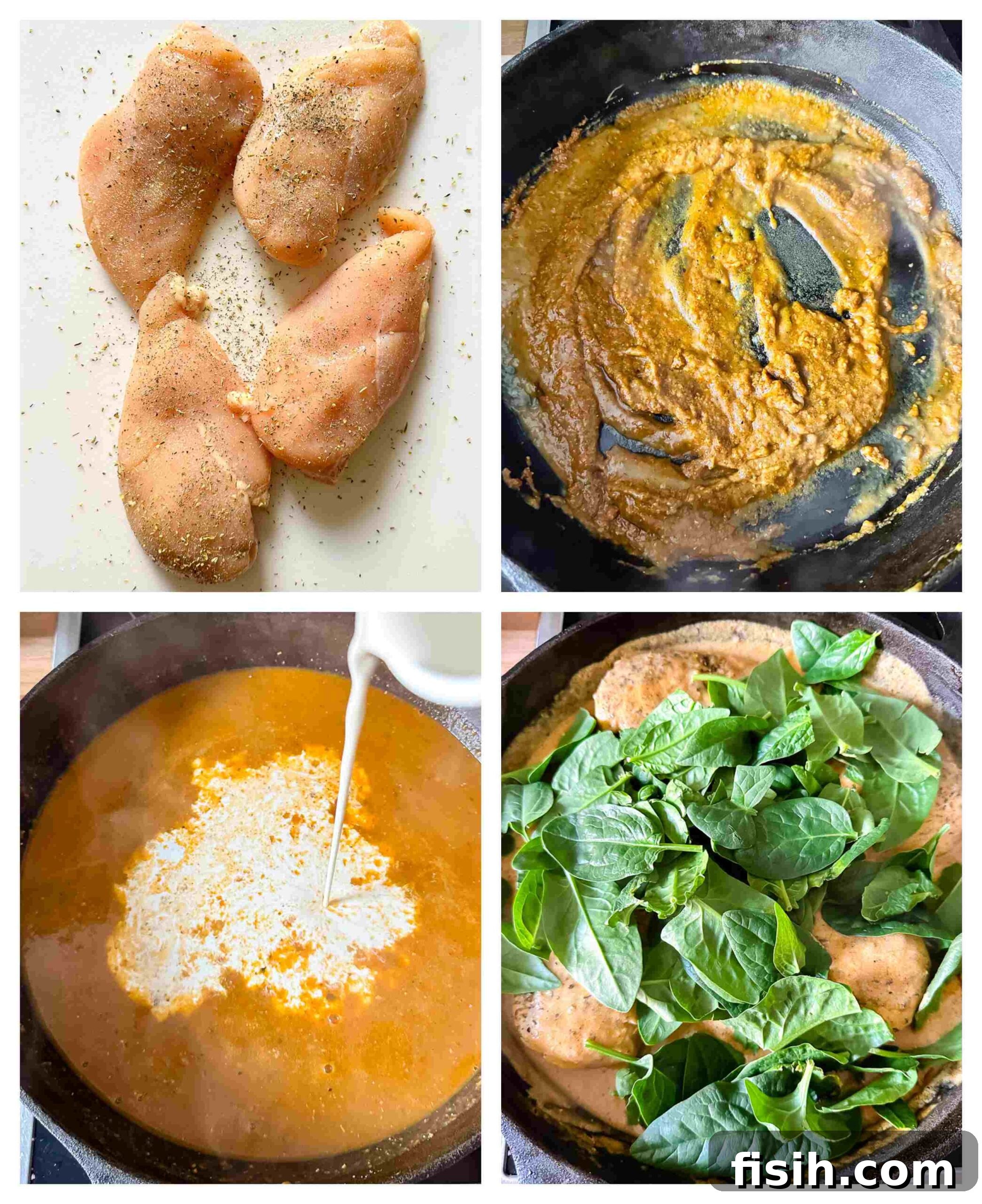 chicken and sun-dried tomato sauce recipe process images