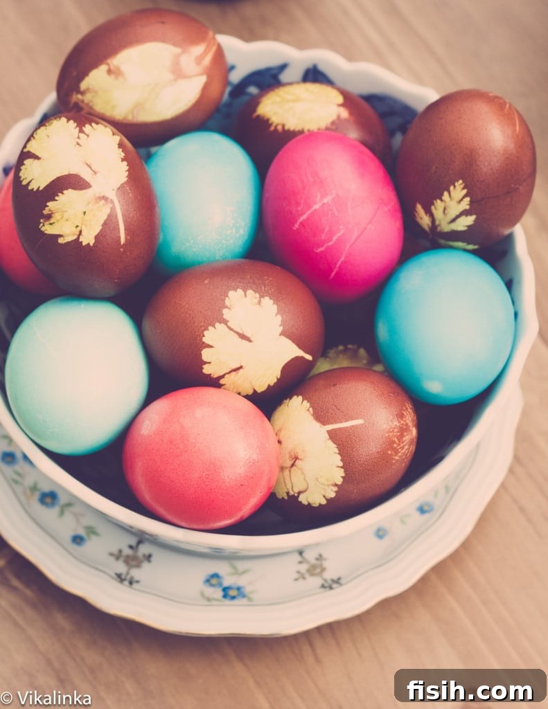 Earth-Dyed Easter Eggs 6 DIY Easter Eggs colouring showing hand-decorated eggs.