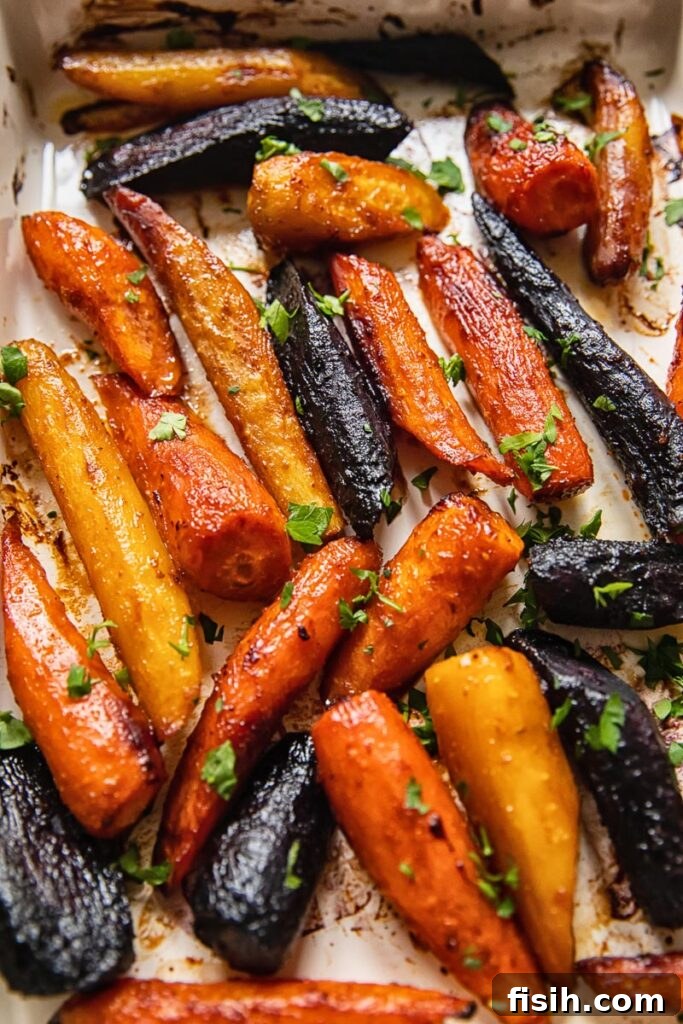 Umami Glazed Carrots 2 Colourful miso roasted carrots with parsley