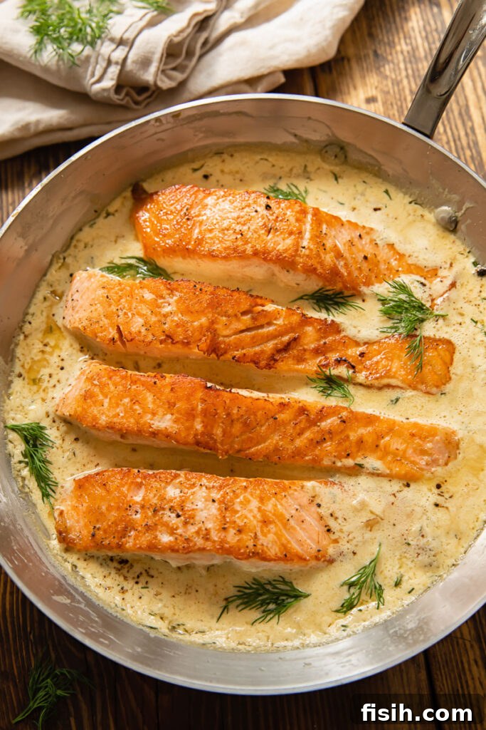 Sunshine Salmon with Dill Zest 4 four pieces of salmon in creamy lemon dill sauce