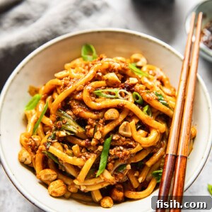 Top down of noodles with chop sticks