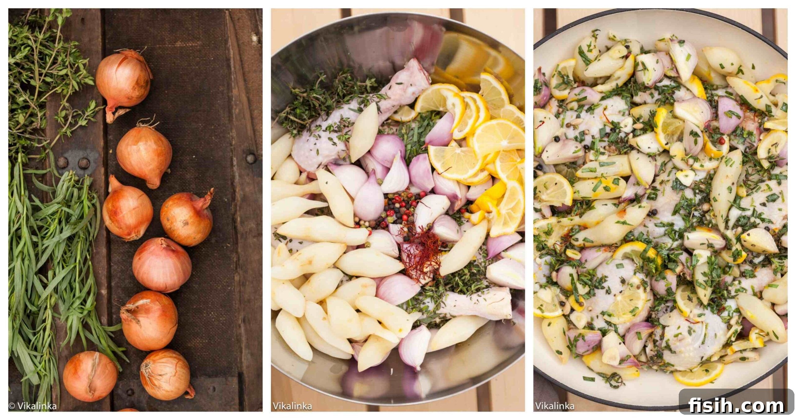 Bright Lemon Chicken with Roasted Sunchokes 2 Step-by-step preparation images for roast chicken recipe