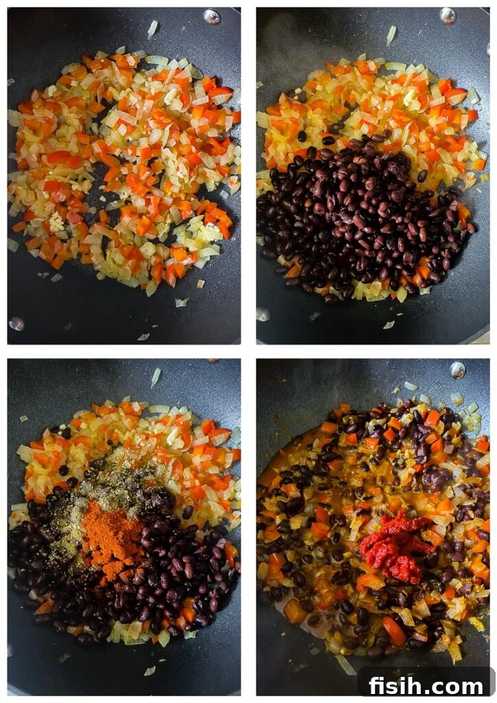 Process shots showing making of the topping