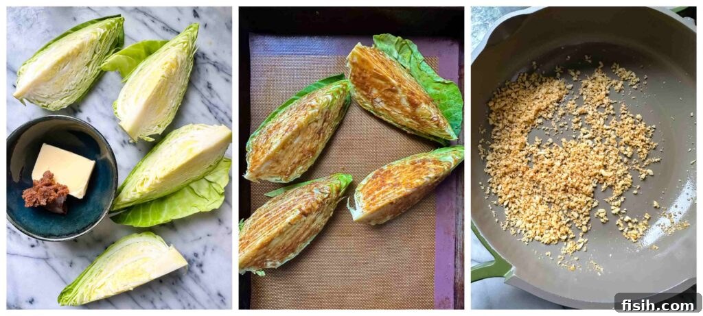 three process shots showing preparation of the dish