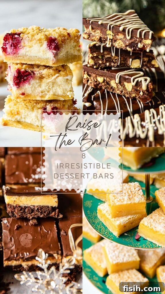 A selection of beautifully presented dessert bars, ready for sharing.