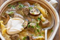 Hearty Beef Stroganoff Soup