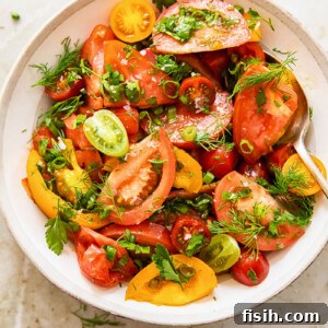 tomato salad with herbs in a bowl