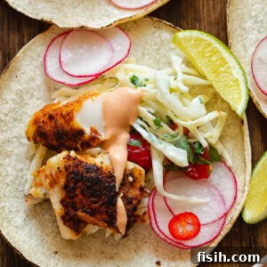 blackened fish taco from the top down and with several fixings