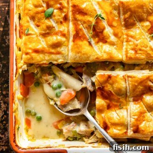 turkey pot pie with puff pastry crust